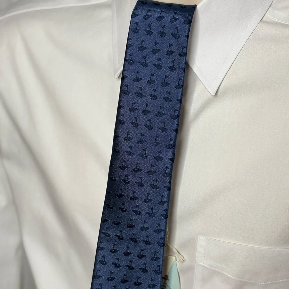 NEW! Class Club Navy Boys Necktie with Golf Design - Picture 2 of 2